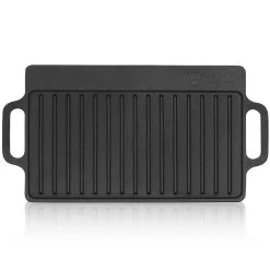 BBQ-Toro Gusseisen Grillplatte Mit Griffen, 40 X 20,5 Cm, BBQ Plancha Pre-seasoned