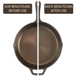 Mahlzeit Polierte Gusseisenpfanne Mit Deckel, Ø 25 Cm, Bratpfanne Mit Zwei Ausgießern, Gusspfanne -Camping Store gpfa26g gusseisenpfanne mit deckel bild6 2000px 1280x1280