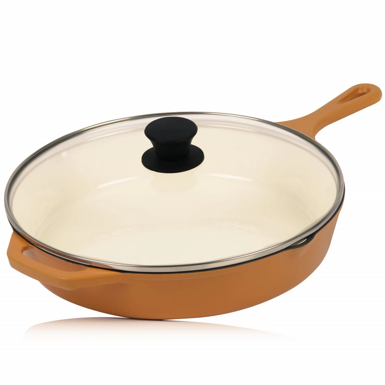 Mahlzeit Gusseisenpfanne Mit Deckel Emailliert | Ø 29,5 Cm | Sunny Orange | Mit Zwei Ausgießern 3 Mahlzeit Gusseisenpfanne Mit Deckel Emailliert | Ø 29,5 Cm | Sunny Orange | Mit Zwei Ausgießern