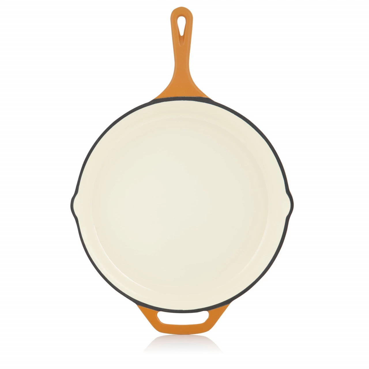 Mahlzeit Gusseisenpfanne Mit Deckel Emailliert | Ø 29,5 Cm | Sunny Orange | Mit Zwei Ausgießern 5 Mahlzeit Gusseisenpfanne Mit Deckel Emailliert | Ø 29,5 Cm | Sunny Orange | Mit Zwei Ausgießern – Bild 3