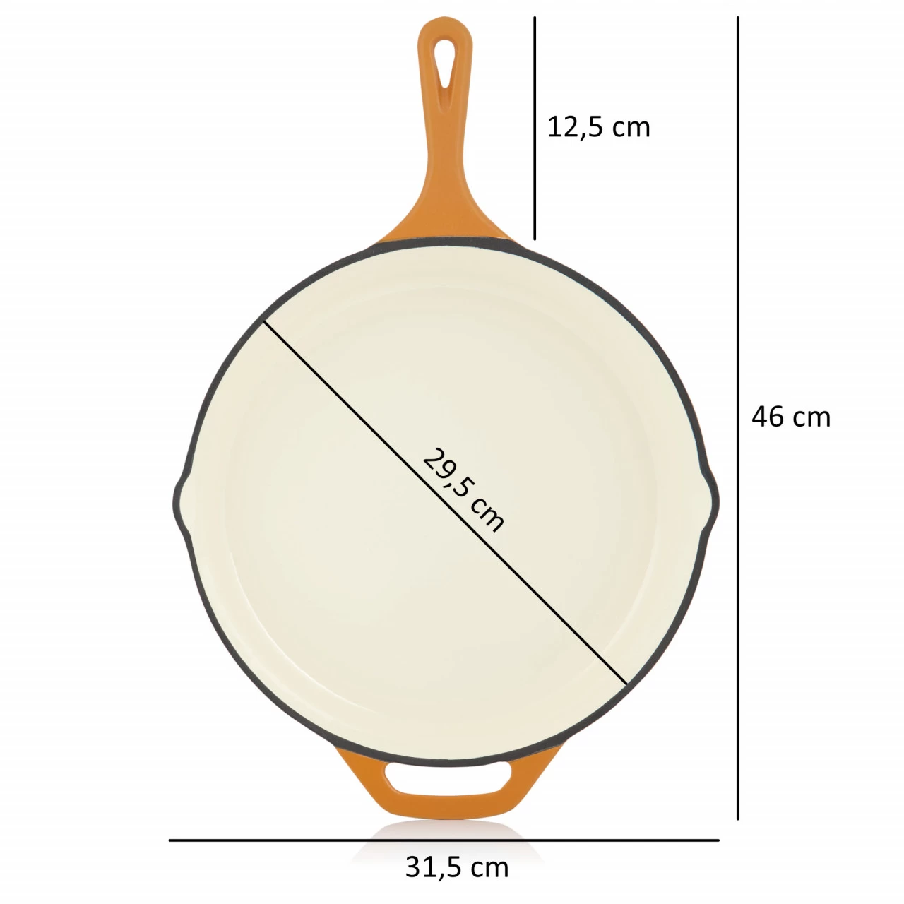 Mahlzeit Gusseisenpfanne Mit Deckel Emailliert | Ø 29,5 Cm | Sunny Orange | Mit Zwei Ausgießern 4 Mahlzeit Gusseisenpfanne Mit Deckel Emailliert | Ø 29,5 Cm | Sunny Orange | Mit Zwei Ausgießern – Bild 2