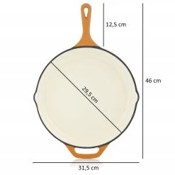 Mahlzeit 5-teiliges Pfannenset, Sunny Orange, Mit Grillpfannen, Grillplatte Und Paella Pfanne -Camping Store gpfa30eo gusseisenpfanne emailliert mit glasdeckel massbild 2000px 1280x1280