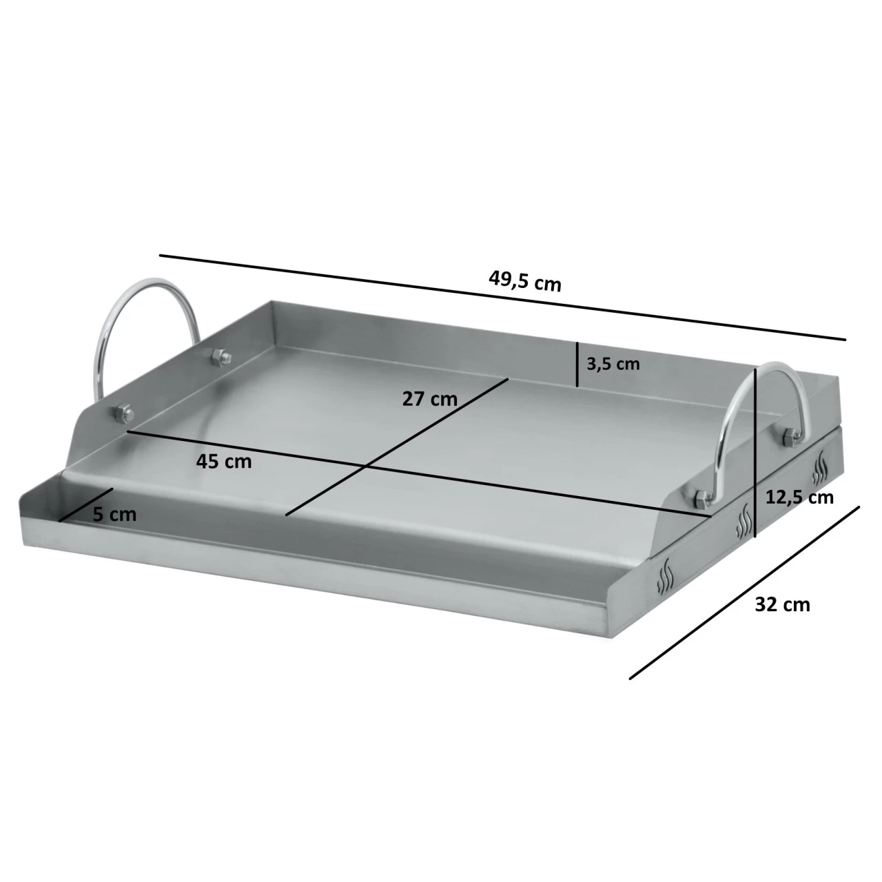BBQ-Toro Edelstahl Grillplatte | 49,5 X 32 Cm | BBQ Plancha Passend Für Weber Grill 6 BBQ-Toro Edelstahl Grillplatte | 49,5 X 32 Cm | BBQ Plancha Passend Für Weber Grill – Bild 4
