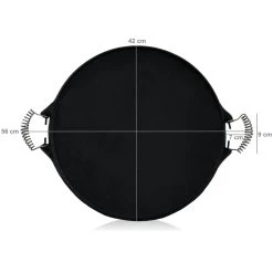 BBQ-Toro Gusseisen Grillplatte Mit Griffen | Ø 42 Cm | Wendeplatte, Emailliert -Camping Store gpr1 grillplatte rund bild31 2000px 1280x1280