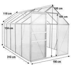 Zelsius Aluminium Gewächshaus SET, 310 X 190 Cm, Inkl. Fundament 14 Zelsius Aluminium Gewächshaus SET, 310 X 190 Cm, Inkl. Fundament -Camping Store gw05plus gewaechshaus masse 2000px 1280x1280 1