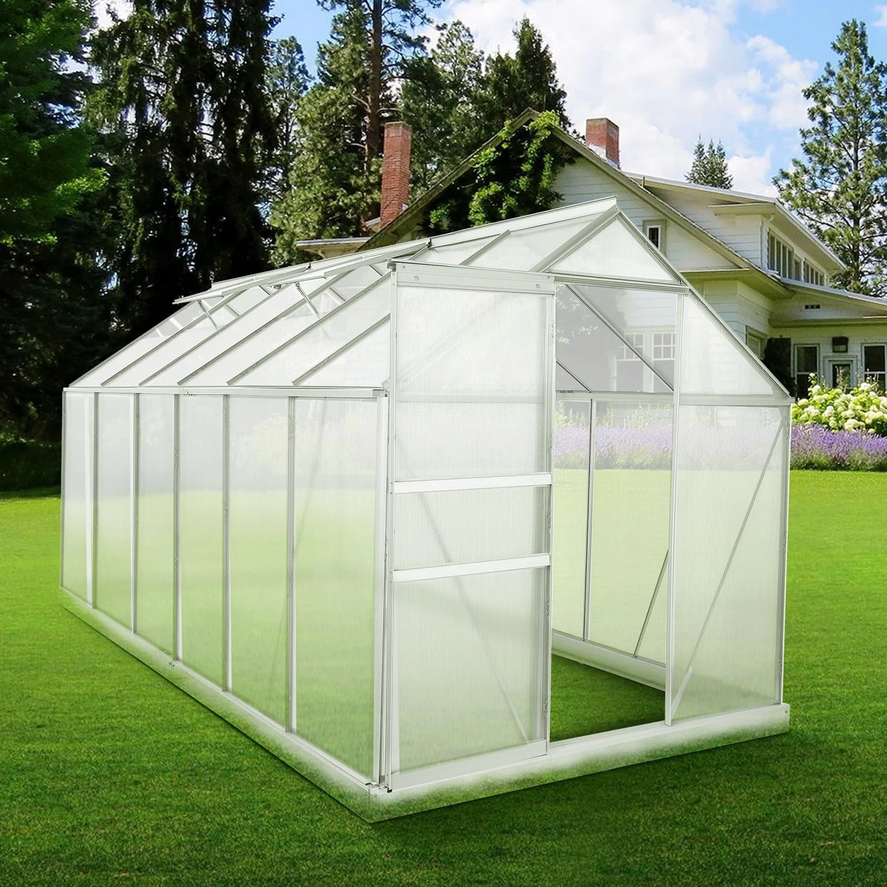 Zelsius Aluminium Gewächshaus SET, 380 X 190 Cm, Inkl. Fundament 4 Zelsius Aluminium Gewächshaus SET, 380 X 190 Cm, Inkl. Fundament – Bild 2