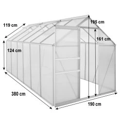 Zelsius Aluminium Gewächshaus SET, 380 X 190 Cm, Inkl. Fundament 14 Zelsius Aluminium Gewächshaus SET, 380 X 190 Cm, Inkl. Fundament -Camping Store gw06plus gewaechshaus masse 2000px 1280x1280