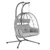 HinHocker Hängesessel Für 2 Personen Mit Gestell, Grau, XXL Sessel Inkl. Kissen Und Auflagepolster -Camping Store hang3w haengesessel bild1 2000px 1280x1280