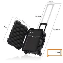 Zelsius Transportkoffer 18 Liter Mit Schaumstoffpolsterung Und Rollen, Werkzeugkoffer, Kamerabox -Camping Store hbox1 hardware box massbild 2000px 1280x1280