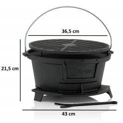 BBQ-Toro Gusseisen Grilltopf Mit Grillrost | 43 X 42 X 21,5 Cm | Hibachi Style -Camping Store hiba3 hibachi masse 2000px 1280x1280