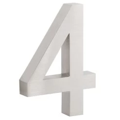 ZELSIUS Edelstahl Hausnummer "4"