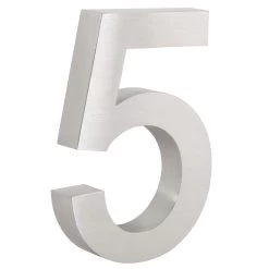 ZELSIUS Edelstahl Hausnummer "5"