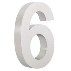 ZELSIUS Edelstahl Hausnummer "6"