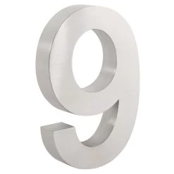 ZELSIUS Edelstahl Hausnummer "9"
