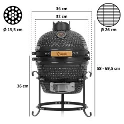 BBQ-Toro Kamado Grill Holzkohlegrill Ø 32 Cm "HAIIRO" Mit Grillrost Und Thermometer, Grau 14 BBQ-Toro Kamado Grill Holzkohlegrill Ø 32 Cm "HAIIRO" Mit Grillrost Und Thermometer, Grau -Camping Store kama13g kamado kuro massbild 2000px 1280x1280
