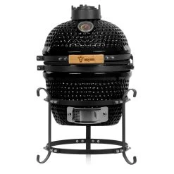 BBQ-Toro Kamado Grill Holzkohlegrill Ø 32 Cm "HAIIRO" Mit Grillrost Und Thermometer, Schwarz