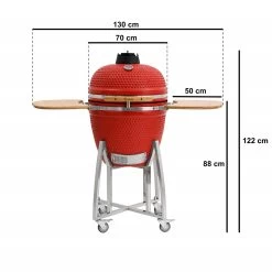 BBQ-Toro Kamado Grill Holzkohlegrill Ø 52 Cm "KURO" | Rot | Keramikgrill -Camping Store kama21r kamado kuro massbild1 2000px 1280x1280
