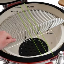 BBQ-Toro Kamado Grill Holzkohlegrill Ø 52 Cm "KURO" | Rot | Keramikgrill -Camping Store kama21r kamado kuro massbild2 2000px 1280x1280