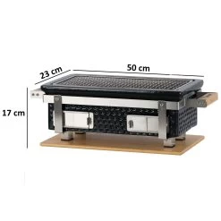 BBQ-Toro Keramik Holzkohletischgrill Mit Holzunterlage | Schwarz | Outdoor Hibachi Grill Für Camping -Camping Store ktg3s keramiktischgrill massbild 2000px 1280x1280