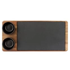 Mahlzeit Servierset Mit Schieferplatte (2er-Set) | 8-teilig Aus Schieferplatte, Dipschale, Holzbrett -Camping Store lava5 servierbrett bild2 2000px 1280x1280