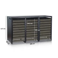 Zelsius Mülltonnenbox-Set Für Drei Mülltonnen | Anthrazit RAL 7016 | Tür In Dunkelgrauer Holzoptik 15 Zelsius Mülltonnenbox-Set Für Drei Mülltonnen | Anthrazit RAL 7016 | Tür In Dunkelgrauer Holzoptik -Camping Store mbox10 set muelltonnenbox massbild 2000px 1280x1280