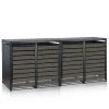 Zelsius Mülltonnenbox-Set Für Vier Mülltonnen | Anthrazit RAL 7016 | Tür In Dunkelgrauer Holzoptik -Camping Store mbox10d set muelltonnenbox bild1 2000px 1280x1280