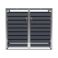 Zelsius Mülltonnenbox-Set Für Vier Mülltonnen | Anthrazit RAL 7016 | Edelstahl | Müllbox -Camping Store mbox11d muelltonnenbox Bild1 2000px neu 1280x1280