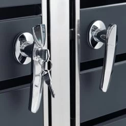 Zelsius Mülltonnenbox-Set Für Vier Mülltonnen | Anthrazit RAL 7016 | Edelstahl | Müllbox -Camping Store mbox11d muelltonnenbox Bild9 2000px neu 1280x1280