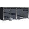Zelsius Mülltonnenbox-Set Für Vier Mülltonnen | Anthrazit RAL 7016 | Edelstahl | Müllbox -Camping Store mbox11d set muelltonnenbox Bild1 2000px neu 1280x1280