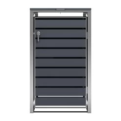 Zelsius Mülltonnenbox-Set Für Drei Mülltonnen | Anthrazit RAL 7016 | Edelstahl | Mülleimerbox -Camping Store mbox11e muelltonnenbox bild1 2000px neu 1280x1280