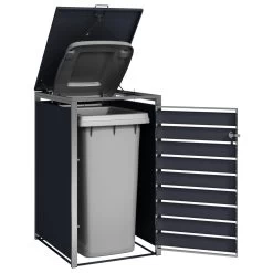 Zelsius Mülltonnenbox-Set Für Drei Mülltonnen | Anthrazit RAL 7016 | Edelstahl | Mülleimerbox -Camping Store mbox11e muelltonnenbox bild6 2000px neu 1280x1280