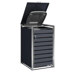 Zelsius Mülltonnenbox-Set Für Drei Mülltonnen | Anthrazit RAL 7016 | Edelstahl | Mülleimerbox -Camping Store mbox11e muelltonnenbox bild7 2000px neu 1280x1280
