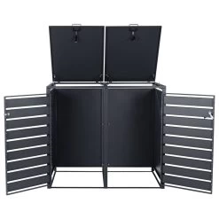 Zelsius Mülltonnenbox-Set Für Vier Mülltonnen, Anthrazit RAL 7016, Inkl. Erweiterungsmöglichkeit -Camping Store mbox12d muelltonnenbox bild4 2000px 1280x1280 1