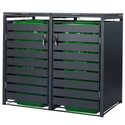 Zelsius Mülltonnenbox Für Zwei Mülltonnen | Anthrazit RAL 7016 | Inkl. Erweiterungsmöglichkeit -Camping Store mbox12d muelltonnenbox bild9 2000px 1280x1280