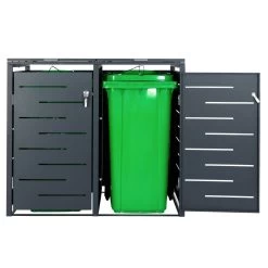 Zelsius Mülltonnenbox Für Vier Mülltonnen, Anthrazit RAL 7016, Inkl. Erweiterungsmöglichkeit -Camping Store mbox13d muelltonnenbox bild5 2000px 1280x1280