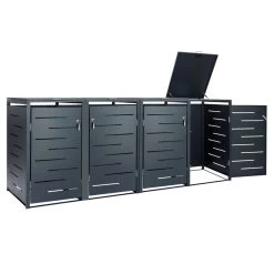 Zelsius Mülltonnenbox Für Vier Mülltonnen, Anthrazit RAL 7016, Inkl. Erweiterungsmöglichkeit