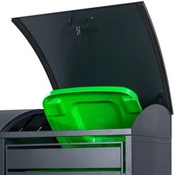 Zelsius Mülltonnenbox Mit Abgerundetem Deckel Für Zwei 120 - 240 Liter Mülltonnen Anthrazit RAL 7016 -Camping Store mbox15d muelltonnenbox bild4 2000px 1280x1280 1