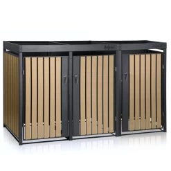 Zelsius Mülltonnenbox 3er Mit Pflanzdach Für 3 Tonnen | 120 - 240 Liter | Anthrazit RAL 7016