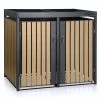 Zelsius Mülltonnenbox Mit Pflanzdach | Für 2 Mülltonnen | Anthrazit RAL 7016, Tür In Holzoptik -Camping Store mbox5d muelltonnenbox bild1 neu hell 2000px 1280x1280