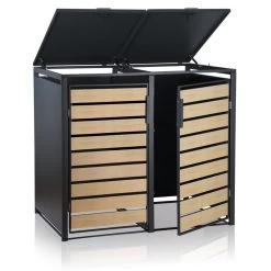 Zelsius Mülltonnenbox-Set Für Vier Mülltonnen | Anthrazit RAL 7016 | Tür In Holzoptik 17 Zelsius Mülltonnenbox-Set Für Vier Mülltonnen | Anthrazit RAL 7016 | Tür In Holzoptik -Camping Store mbox6d muelltonnenbox bild3 neu hell 2000px 1280x1280