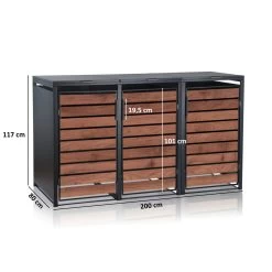 Zelsius Mülltonnenbox-Set Für Drei Mülltonnen | Anthrazit RAL 7016 | Tür In Dunkelbrauner Holzoptik 15 Zelsius Mülltonnenbox-Set Für Drei Mülltonnen | Anthrazit RAL 7016 | Tür In Dunkelbrauner Holzoptik -Camping Store mbox8 set muelltonnenbox massbild 2000px 1280x1280