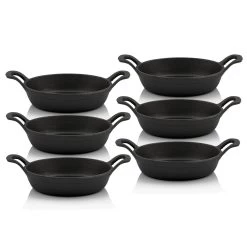 BBQ-Toro 6er Servierpfännchen-Set | Ø 16 Cm - Rund | Gusseisen Pfanne