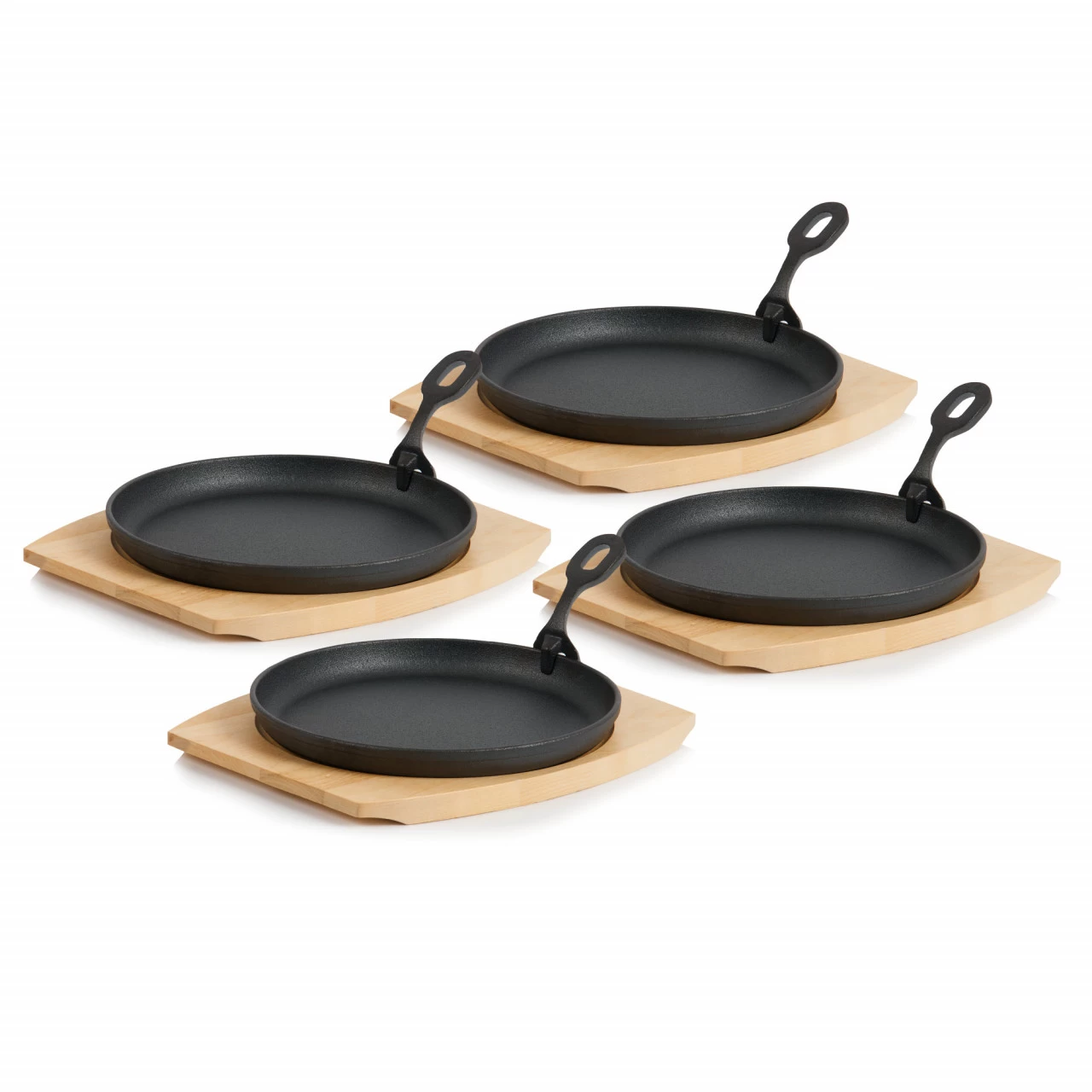 BBQ-Toro 4er Gusseisen Servierpfännchen-Set | Ø 22 Cm, Rund, Mit Holzbrett 3 BBQ-Toro 4er Gusseisen Servierpfännchen-Set | Ø 22 Cm, Rund, Mit Holzbrett