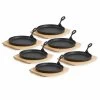 BBQ-Toro 6er Gusseisen Servierpfännchen-Set | Ø 22 Cm, Rund, Mit Holzbrett -Camping Store pan11 set6 servierpfanne kurzergriff bild1 2000px 1280x1280