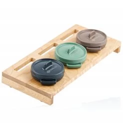 Mahlzeit Mini Cocotte Set Mit Holzständer | 3 X 250 Ml | Gusseisen Emailliert