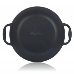 Mahlzeit Paella Pfanne | Ø 35 Cm | Blue Berry | Zwei Griffe, Gusseisen, Emailliert, Induktion -Camping Store pan22eb gusseisenpfanne bild3 2000px 1280x1280