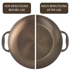 Mahlzeit Polierte Paella Pfanne, Ø 35 Cm, Gusspfanne, Paellapfanne, Bratpfanne, Antihaft -Camping Store pan22g paellapfanne poliert bild5 2000px 1280x1280