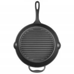 BBQ-Toro Gusseisen Bratpfanne | Ø 34 Cm | Mit Griff, Stiel Und Zwei Ausgießer, Gerippt - Preseasoned -Camping Store panr30 grillpfanne bild2 2000px 1280x1280