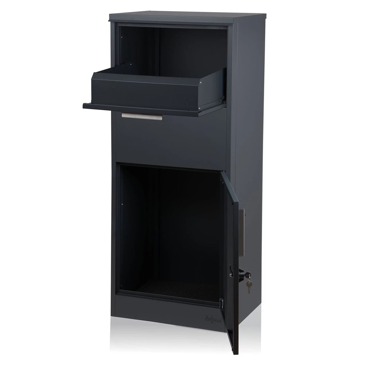 Zelsius Paketbriefkasten Jupiter | Pulverbeschichteter Stahl | RAL7016 Anthrazit Mit Diebstahlsperre 7 Zelsius Paketbriefkasten Jupiter | Pulverbeschichteter Stahl | RAL7016 Anthrazit Mit Diebstahlsperre – Bild 5