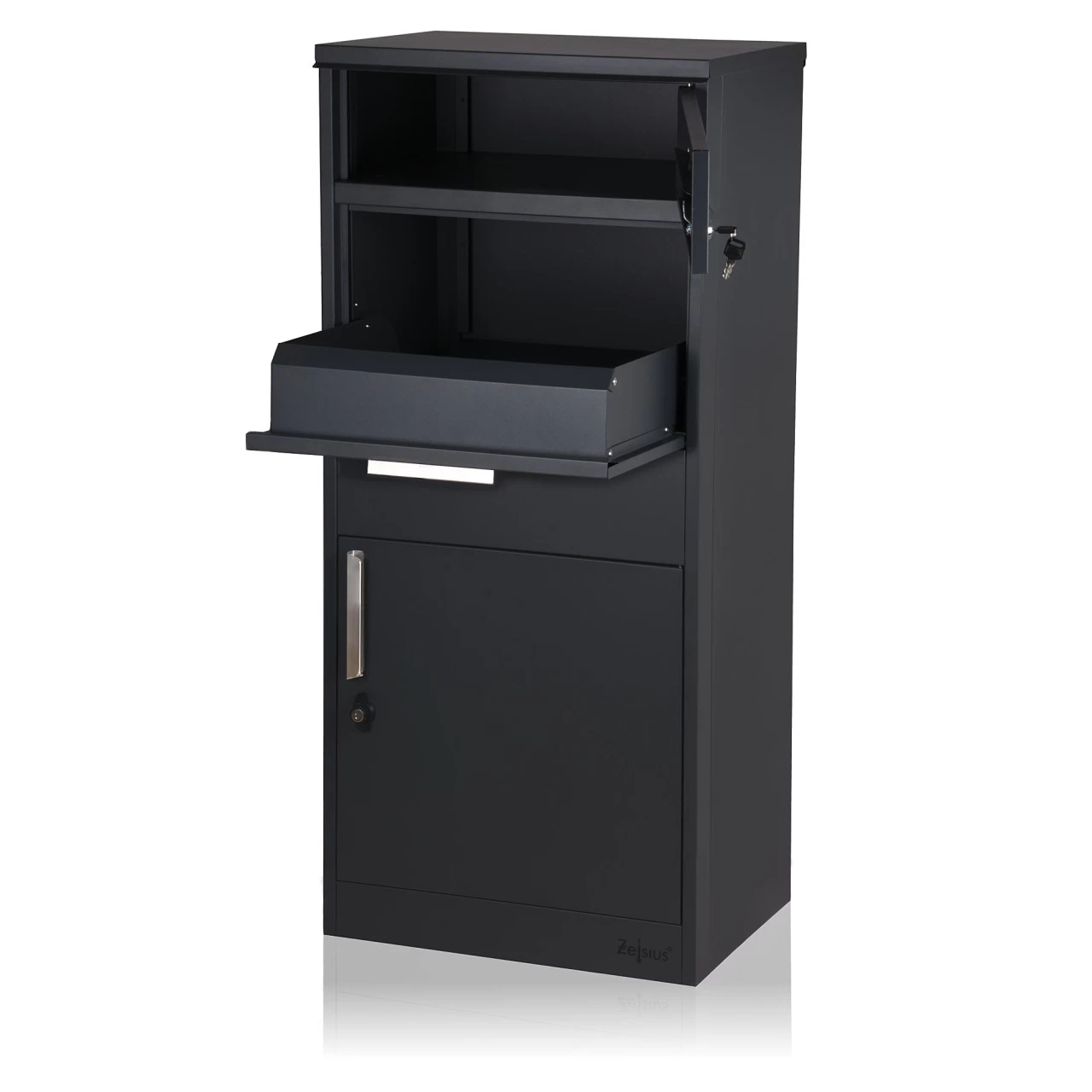 Zelsius Paketbriefkasten Neptun | Pulverbeschichteter Stahl | RAL7016 Anthrazit Mit Diebstahlsperre 6 Zelsius Paketbriefkasten Neptun | Pulverbeschichteter Stahl | RAL7016 Anthrazit Mit Diebstahlsperre – Bild 4